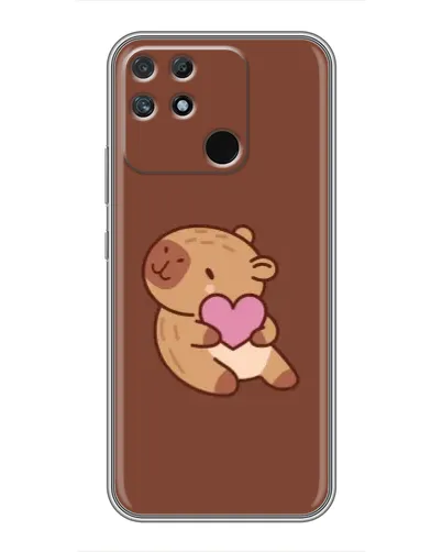 Чехол для Realme NARZO 30A с картинкой «Капибара с сердцем»