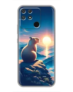 Чехол для Realme NARZO 30A с картинкой «Закат солнца с капибарой» Чехол для Realme NARZO 30A с картинкой «Закат солнца с капибарой»