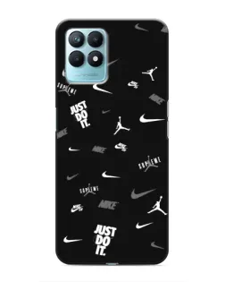 Чехол для Realme NARZO 50 с картинкой «Nike Black Pattern»