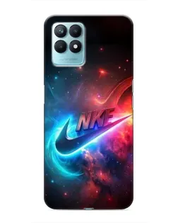 Чехол для Realme NARZO 50 с картинкой «Огненный логотип Nike»