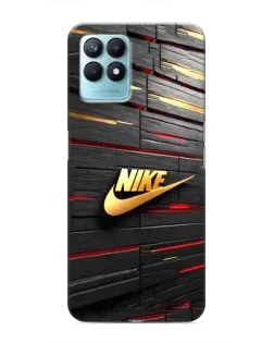 Чехол для Realme NARZO 50 с картинкой «Золотой Nike на металле»