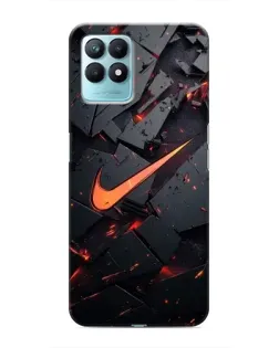 Чехол для Realme NARZO 50 с картинкой «Nike — эффект разломов»