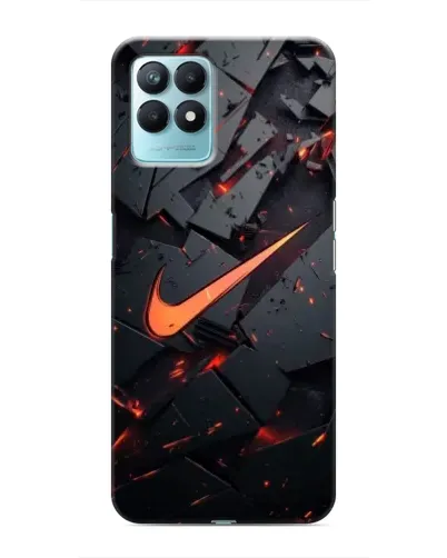 Чехол для Realme NARZO 50 с картинкой «Nike — эффект разломов»