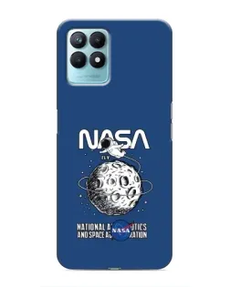 Чехол для Realme NARZO 50 с картинкой «NASA — лунная миссия»