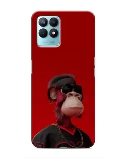 Чехол для Realme NARZO 50 с картинкой «Bored Ape в красном»