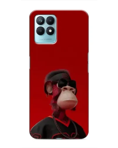 Чехол для Realme NARZO 50 с картинкой «Bored Ape в красном»