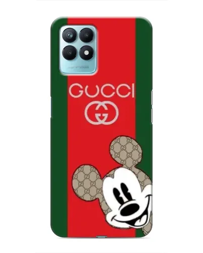Чехол для Realme NARZO 50 с картинкой «Gucci — полосы и Микки»