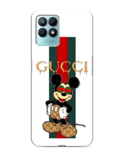 Чехол для Realme NARZO 50 с картинкой «Микки Маус Gucci — полосы»
