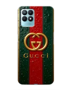 Чехол для Realme NARZO 50 с картинкой «Gucci — фирменная полоса и золото»