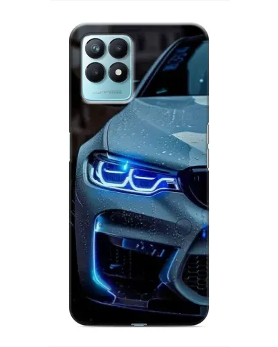 Чехол для Realme NARZO 50 с картинкой «Взгляд BMW с синими фарами»
