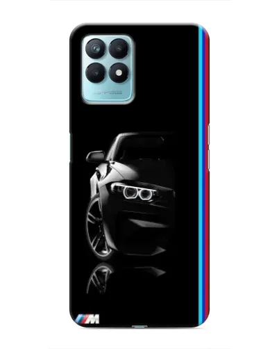 Чехол для Realme NARZO 50 с картинкой «Силуэт BMW в темноте»