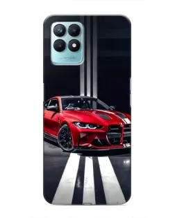 Чехол для Realme NARZO 50 с картинкой «Красная BMW на дороге»