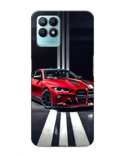 Чехол для Realme NARZO 50 с картинкой «Красная BMW на дороге»