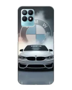 Чехол для Realme NARZO 50 с картинкой «BMW в белом дыму»