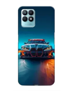 Чехол для Realme NARZO 50 с картинкой «BMW — огни неона»