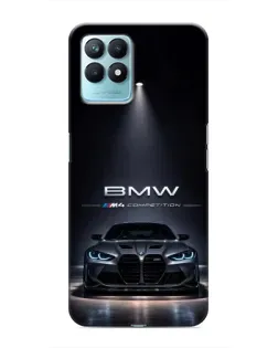 Чехол для Realme NARZO 50 с картинкой «BMW сквозь ночной город»