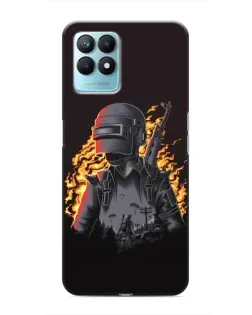 Чехол для Realme NARZO 50 с картинкой «PUBG — огненный силуэт»
