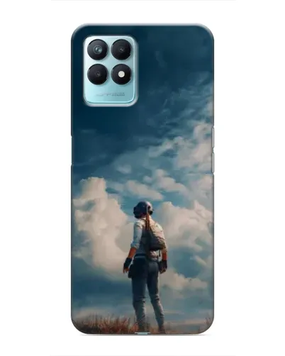 Чехол для Realme NARZO 50 с картинкой «Герой PUBG на скале»