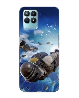 Чехол для Realme NARZO 50 с картинкой «Десант PUBG — прыжок»
