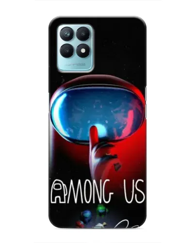 Чехол для Realme NARZO 50 с картинкой «Красный импостер — макро»