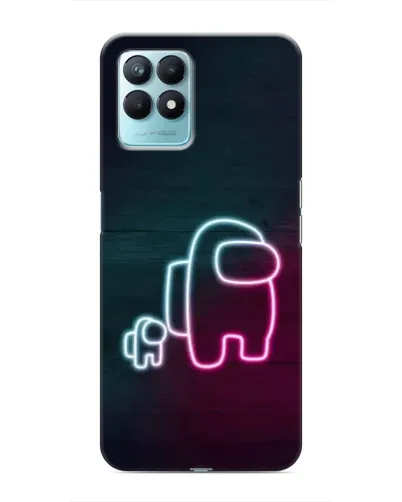 Чехол для Realme NARZO 50 с картинкой «Among Us неон-арт»