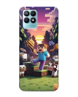 Чехол для Realme NARZO 50 с картинкой «Стив на ферме»