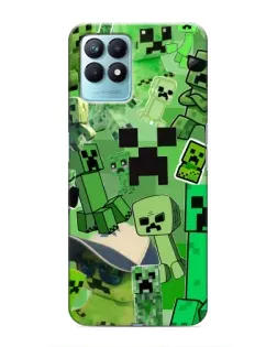 Чехол для Realme NARZO 50 с картинкой «Криперы Minecraft»