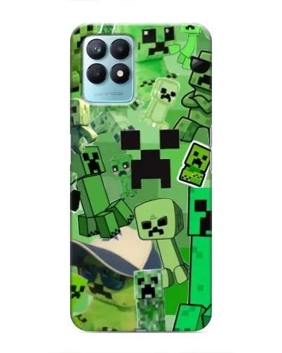 Чехол для Realme NARZO 50 с картинкой «Криперы Minecraft»