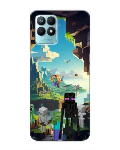 Чехол для Realme NARZO 50 с картинкой «Эндермен в лесу»