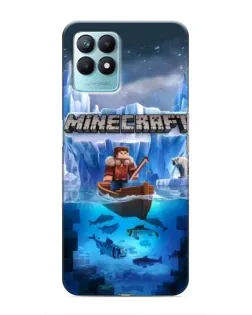 Чехол для Realme NARZO 50 с картинкой «Minecraft ледяной мир»
