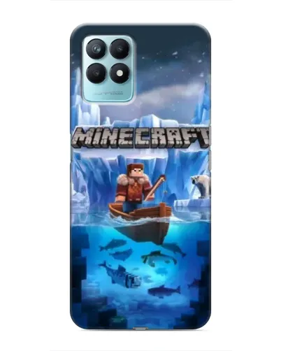Чехол для Realme NARZO 50 с картинкой «Minecraft ледяной мир»