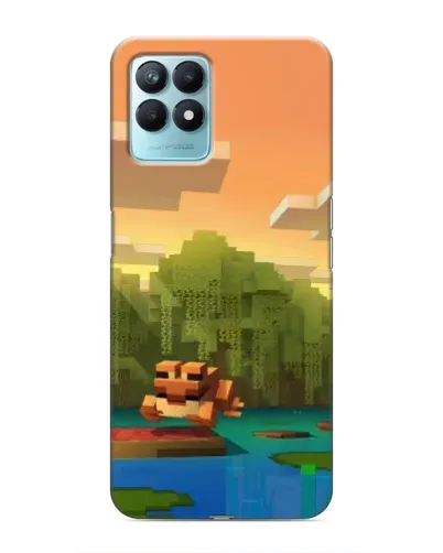 Чехол для Realme NARZO 50 с картинкой «Майнкрафт закат солнца»