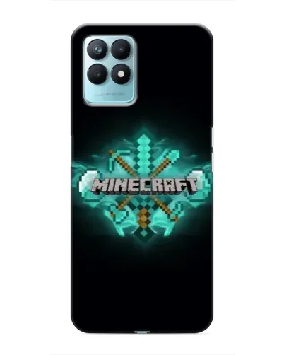 Чехол для Realme NARZO 50 с картинкой «Minecraft Diamond лого»