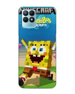 Чехол для Realme NARZO 50 с картинкой «Губка Боб Minecraft»