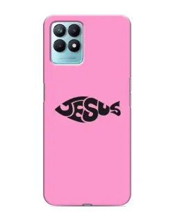 Чехол для Realme NARZO 50 с картинкой «Розовый символ  Jesus»