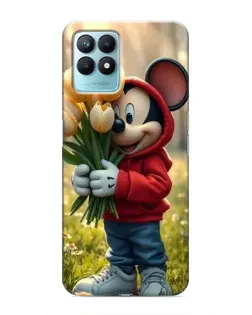 Чехол для Realme NARZO 50 с картинкой «Микки с тюльпанами»