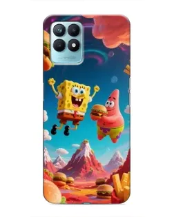 Чехол для Realme NARZO 50 с картинкой «Космический фастфуд»