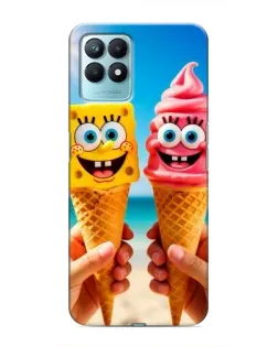 Чехол для Realme NARZO 50 с картинкой «Спанч Боб мороженое»