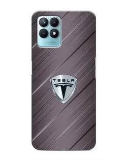 Чехол для Realme NARZO 50 с картинкой «Металлическая текстура Tesla»