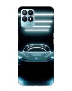 Чехол для Realme NARZO 50 с картинкой «Tesla в неоне»