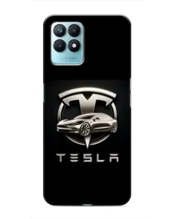 Чехол для Realme NARZO 50 с картинкой «Tesla — серебристое авто»