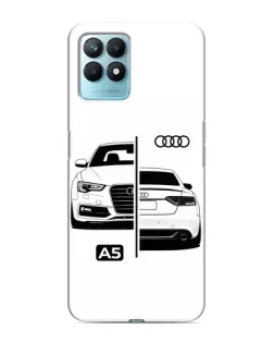 Чехол для Realme NARZO 50 с картинкой «Audi — контрастный дизайн»