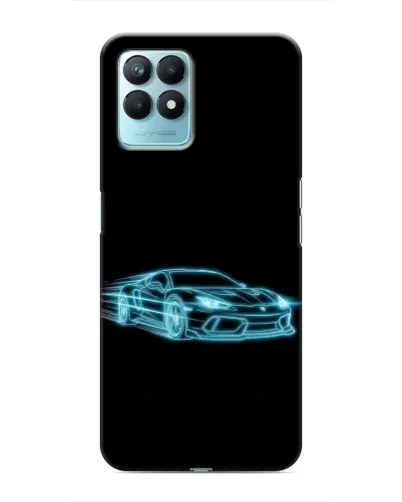 Чехол для Realme NARZO 50 с картинкой «Неоновый контур Lamborghini»