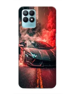 Чехол для Realme NARZO 50 с картинкой «Lamborghini красный дым»