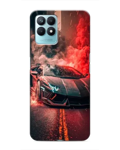 Чехол для Realme NARZO 50 с картинкой «Lamborghini красный дым»