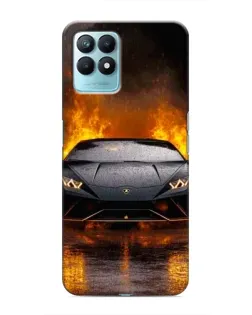Чехол для Realme NARZO 50 с картинкой «Lamborghini в огне»