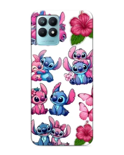 Чехол для Realme NARZO 50 с картинкой «Стикеры Stitch и Angel»