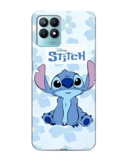 Чехол для Realme NARZO 50 с картинкой «Stitch среди цветов»