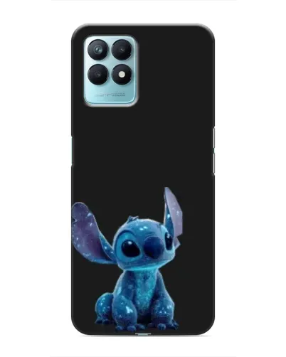 Чехол для Realme NARZO 50 с картинкой «Стич на черном»