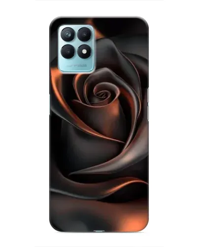 Чехол для Realme NARZO 50 с картинкой «Шелковая черная роза»